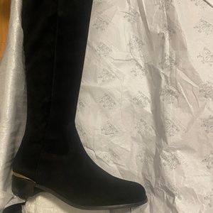 Holland and cooper Albany knee high suede black boot